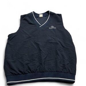 Kids Navy Blue V Neck Sweater Vest Garb Golf Vintage Made in USA size Large